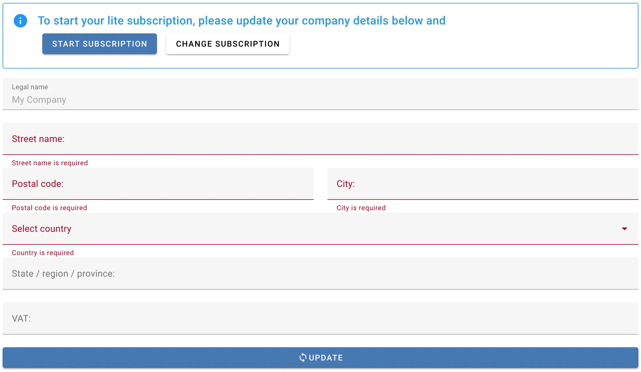 Company details