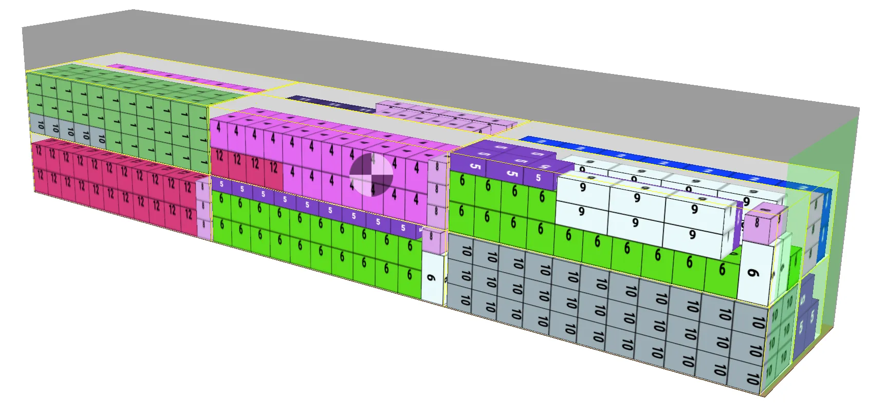 Container with boxes inside boxes