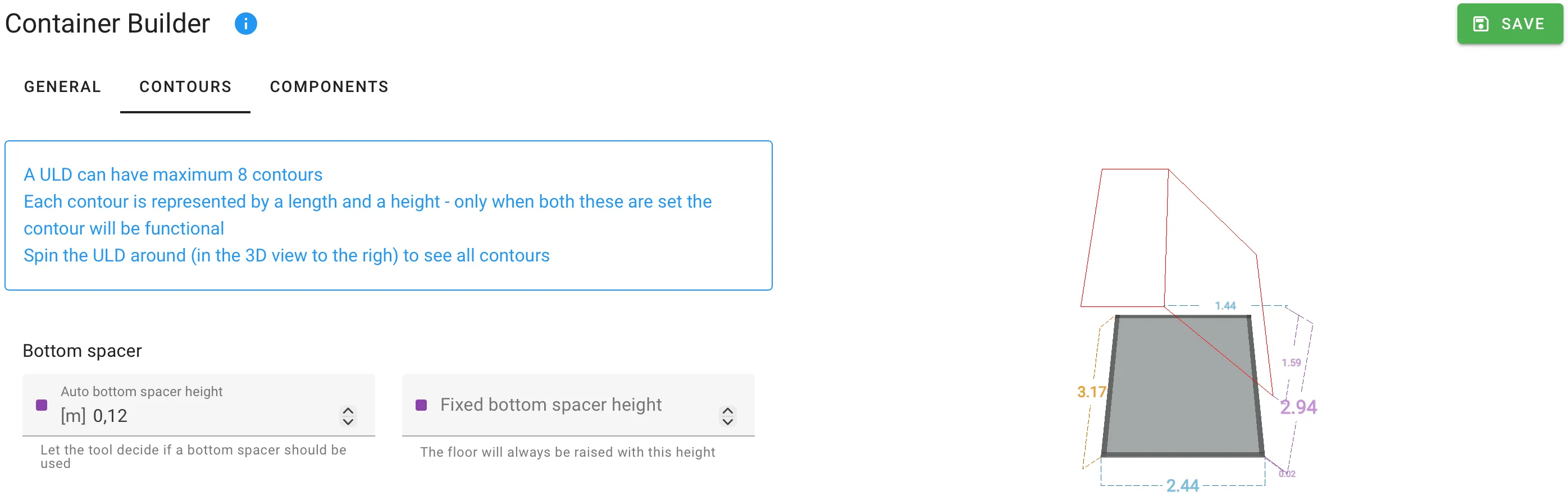 Bottom spacer group with Auto and Fixed height inputs