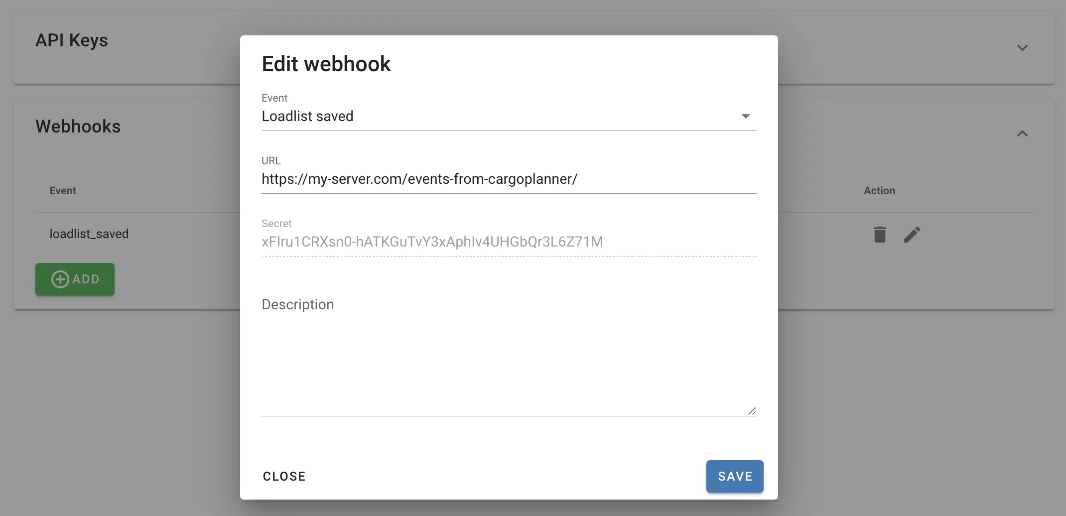 Creating a webhook