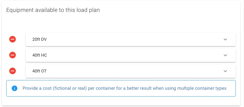 New container selection