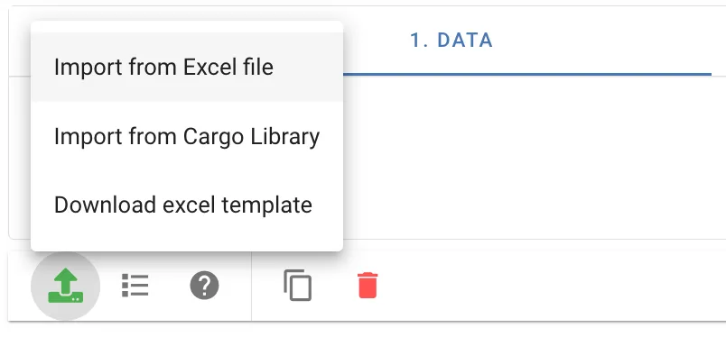 Import from Excel file option