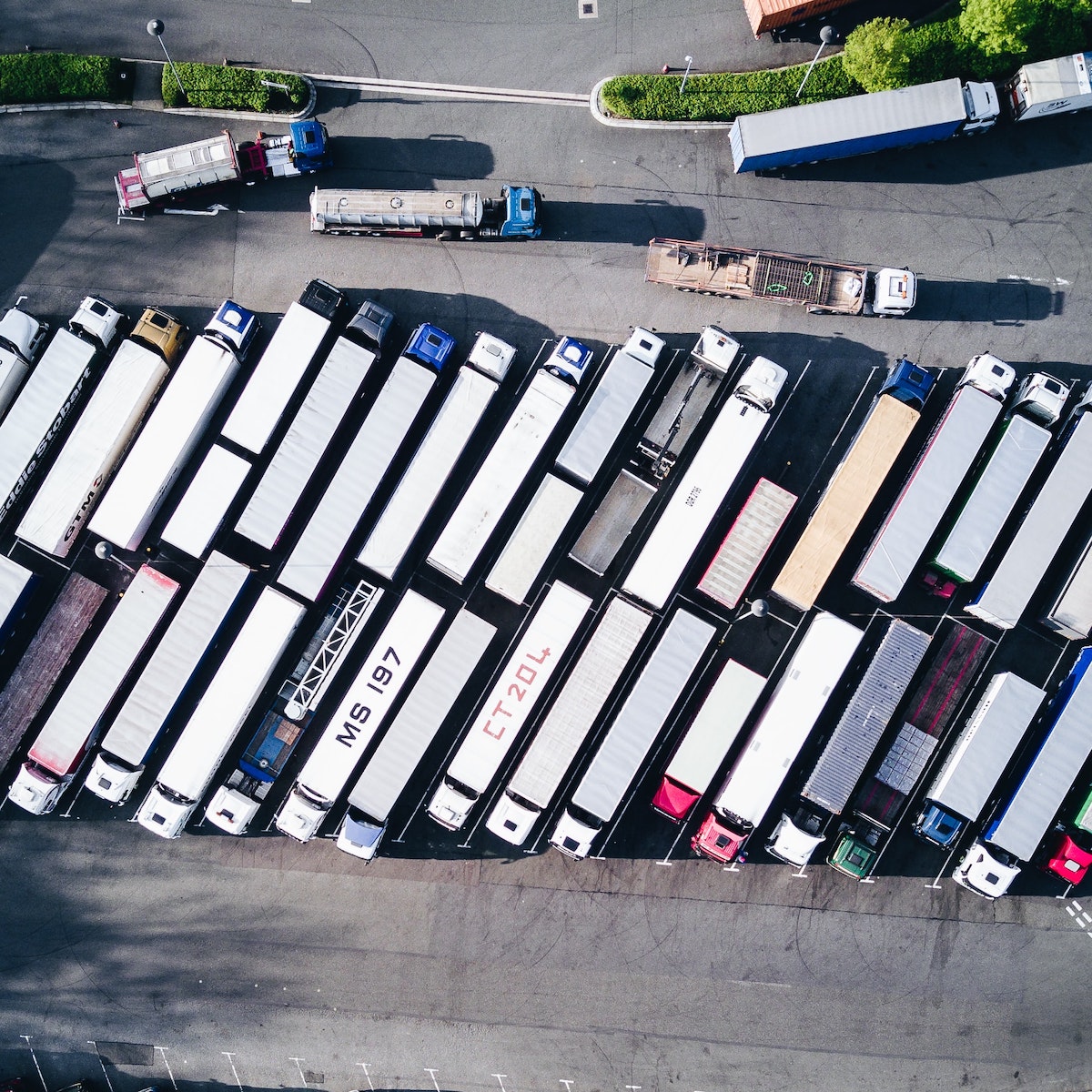 A lorry parking