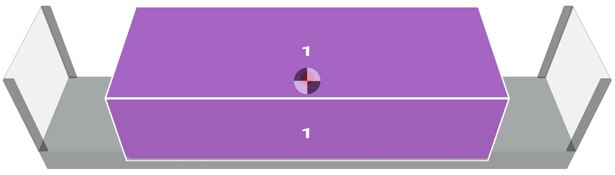 Flat rack in the interactive view with out-of-gauge cargo overhanging the open sides