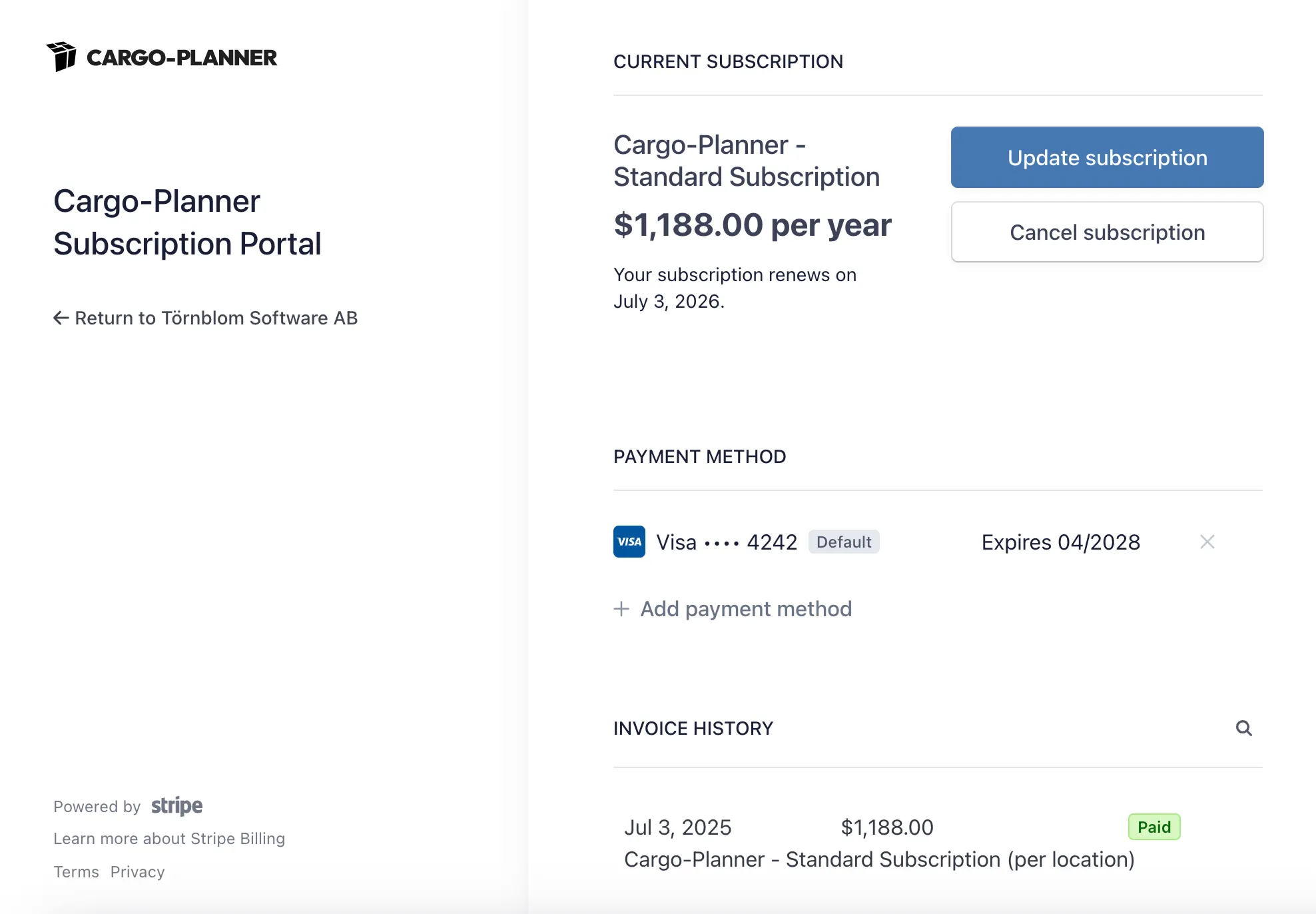 Subscription Portal
