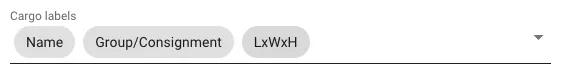 Selected cargo labels