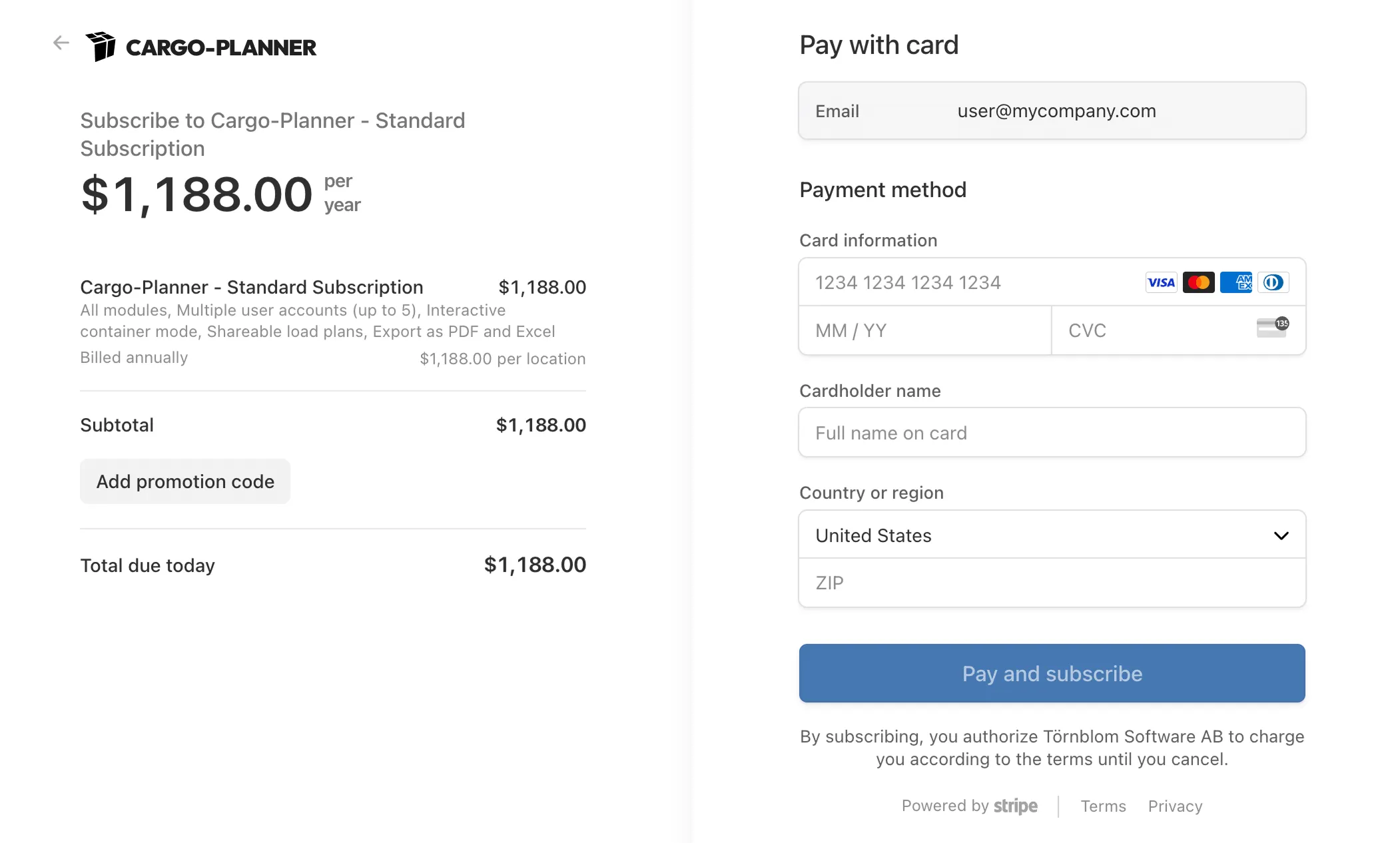 Stripe checkout