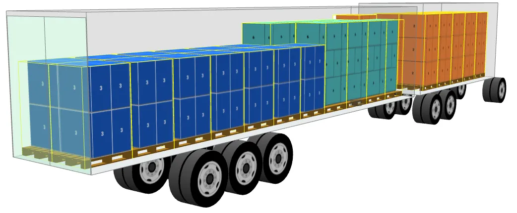truck and trailer with palletized goods new